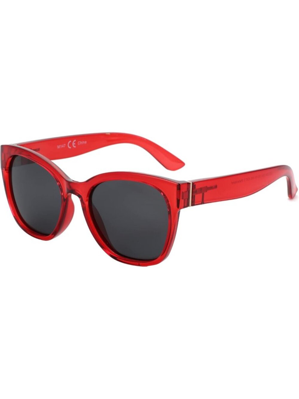 Women's Red Grey Oversized Cateye Polarized Sunglasses UV400 Protection Retro